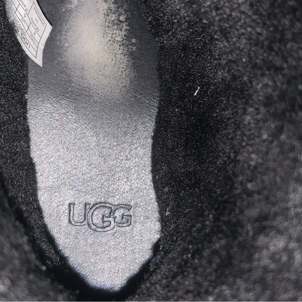 Ugg Beven Black Suede Fur Sheerling Lined high top Sneakers Women’s  8 lace up - Picture 15 of 16